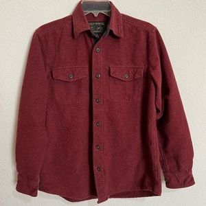 Grizzly Mountain Medium Men's Burgundy Wine Red Button-Up Shirt